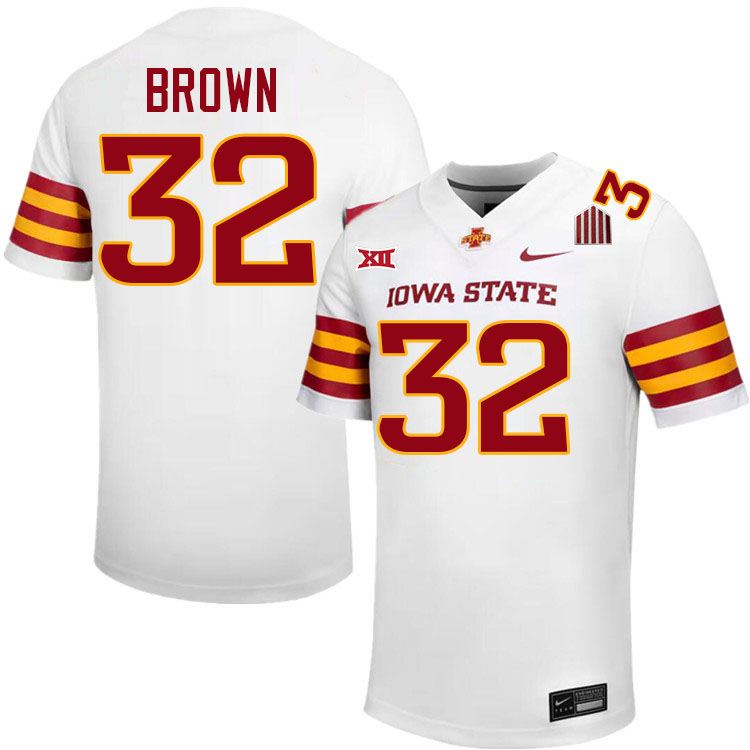 Carson Brown Jersey,Iowa State Cyclones #32 Carson Brown College Jersey Youth-White